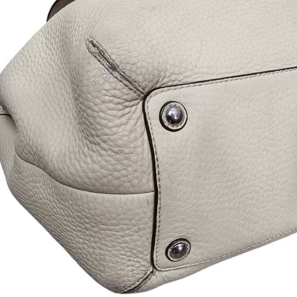 COACH SoHo Ivory Cream Pebbled Leather Large Tote Shoulder Bag Genuine COA EUC - Picture 12 of 15